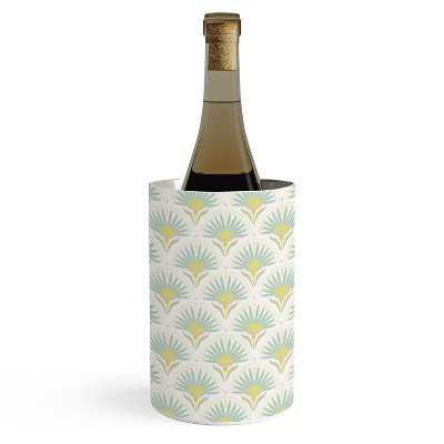 Iveta Abolina Fan Florals Aqua Yellow Wine Chiller
