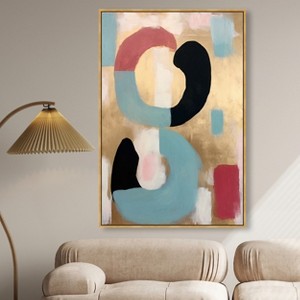 Art Remedy Glam Brooch of Gold Contemporary Shapes Abstract Wall Art Framed - 1 of 4