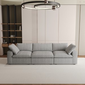120.45" Cloud Modular Sectional Sofa with Thick Cushion, Minimalist Convertible Couch Deep Seat Couches for Living Room Sofa Sets - 1 of 4