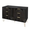 ORRD Modern 6-Drawer Dresser with Metal Handles, Black & Gold Storage Chest with Carving Design for Bedroom & Living Room - 4 of 4