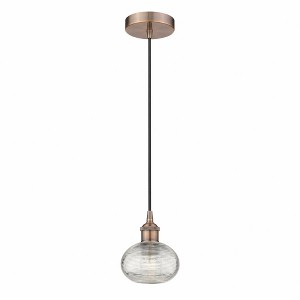 Ithaca - 1 Light Cord Hung Mini Pendant In Industrial Style-7 Inches Tall and 6 Inches Wide - 1 of 1