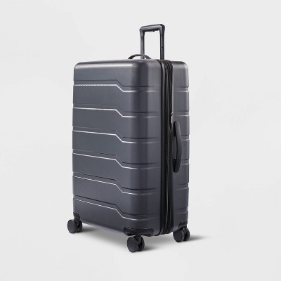 Hardside Large Checked Suitcase Gray - Open Story™