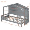 Twin Size House Bed with Shelves, Platform Bed with Window and Sparkling Light Strip on the Roof 4W - ModernLuxe - 3 of 4