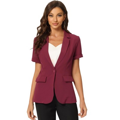 Women Plus Size Casual Plaid Peak Lapel Collar Button Design Blazer Jacket