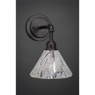 Toltec Lighting Vintage 1 - Light Sconce in  Dark Granite with 7" Italian Ice Shade