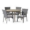 Christopher Knight Home Haley Outdoor Acacia Wood and Wicker 5 Piece Dining Set with Cushion - 2 of 4