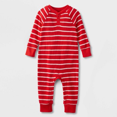 Image of Baby Striped Matching Family One-Piece Pajama - Wondershop™ Red 6-9M