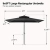 Pellebant 9 x 5 FT Double Top Patio Outdoor Market Umbrella - 3 of 4