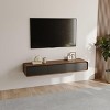 POVISON Fully Assembled Modern Floating TV Stand for TVs up to 65",Wall-Mounted Entertainment Center with 3 Flip-Down Cabinet Doors TV Console - 3 of 4