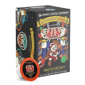 Nutcracker's Revenge Chestnut Flavor Medium Roast, Ground Coffee, Whole Bean Coffee, or Keurig K-Cup Coffe Pods, Bones Coffee Company, 12 oz & 12 ct - 1 of 3