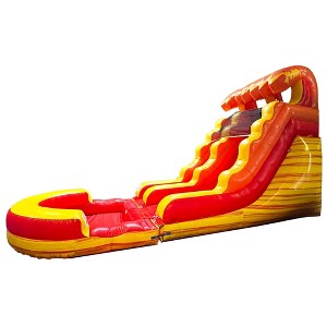 Pogo Bounce House Crossover Kids Inflatable Water Slide, Fire Marble with Blower, 15 ft - 1 of 4