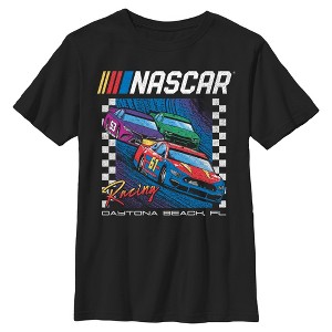 Boys NASCAR Colorful Racing Cars Daytona Beach T Shirt - 1 of 4