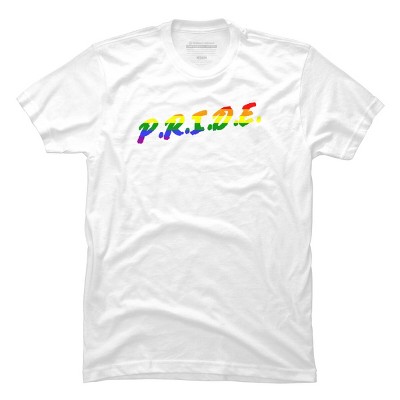 Adult Design By Humans Rainbow Colored Pride Letters By EsskayDesigns T-Shirt