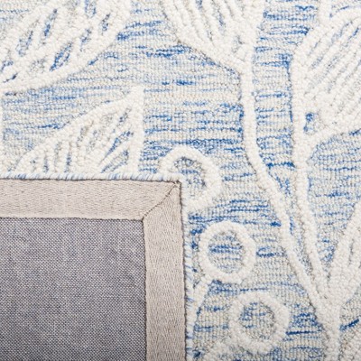 Hand-Tufted Floral Elegance Blue/Ivory Wool Area Rug - 3' x 5'