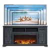 SinCiDo 36" Electric Fireplace TV Stand for 80 Inch TV, Farmhouse Media Console w/6 Shelves, 32" Tall Entertainment Center w/Storage - 3 of 4