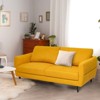 Tangkula 72" Fabric Sofa Couch Living Room Small Apartment Furniture w/ Wood Legs Yellow - image 2 of 4