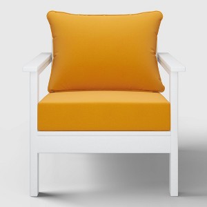 WestinTrends Avalon White Outdoor Modern HDPE Patio Club Chair with Deep Seat Cushions - 1 of 4