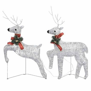 vidaXL Christmas Reindeers Decoration Christmas Lighting Display with LEDs - Silver 2 - 1 of 4