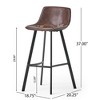 DSVIMOY Counter and Bar Stool Set of 2 Faux Leather Barstools with Modern Design for Dining Area, Brown, 34.75"*21"*20" - 3 of 4