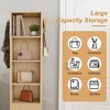 GDFStudio Luvina Maelis 360° Rotating Full-Length Mirror Storage Cabinet with 1 Coat Rack and Shelves, Walnut - 4 of 4