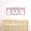Big Dot of Happiness Rainbow Unicorn - Baby Girl Nursery Wall Art and Kids Room Decorations - Gift Ideas - 7.5 x 10 inches - Set of 3 Prints - 2 of 4