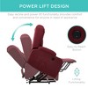 Best Choice Products Electric Power Lift Linen Recliner Massage Chair Furniture w/ USB Port, Heat, Cupholders - 3 of 4
