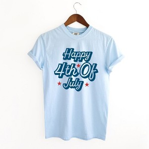 Simply Sage Market Women's Happy 4th Of July Stars Short Sleeve Graphic Tee - 1 of 4