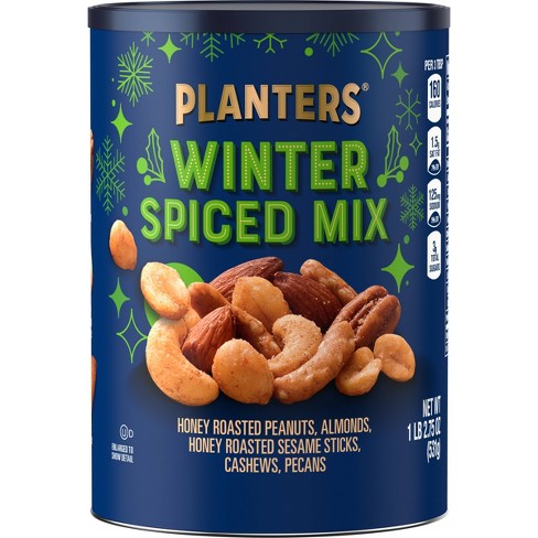 PLANTERS Honey Roasted Mixed Nuts, Party Snacks, Plant-Based Protein, 10 oz  Canister