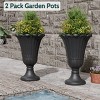 SEVOBAL Planters Flower Pot Petal Planter 2-Pack Flower Pots Ribbed Indoor Outdoor Plants Green Patio Garden Yard Pool, Black, 15.76"*15.76"*23.64" - 2 of 4