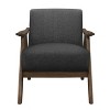 CAVINAS Mid-Century Modern Accent Chair with Solid Rubber Wood Frame and Textured Fabric Upholstery, Walnut Finish - 2 of 4