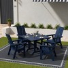 WestinTrends 5 Piece Outdoor Patio Dining Square Table and Modern Armchair Set - 2 of 2
