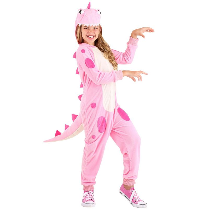 HalloweenCostumes.com Girl's Pink Dinosaur Jumpsuit, 1 of 6
