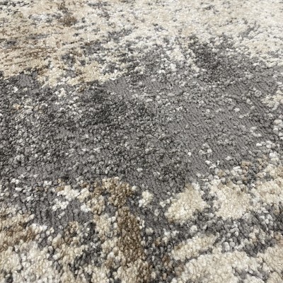 Euston Abstract Gray Synthetic 5' x 7' Easy Care Area Rug