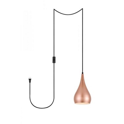 Elegant Lighting Nora 1 Light honey gold plug-in pendant