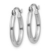Black Bow Jewelry 2mm, 14k White Gold Classic Round Hoop Earrings, 15mm (9/16 Inch) - 2 of 4