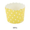 Unique Bargains Polka Dot Print Disposable Baking Cups Wood Pulp Paper PE Coating 2.76"x2.17" 50 Pcs - 4 of 4