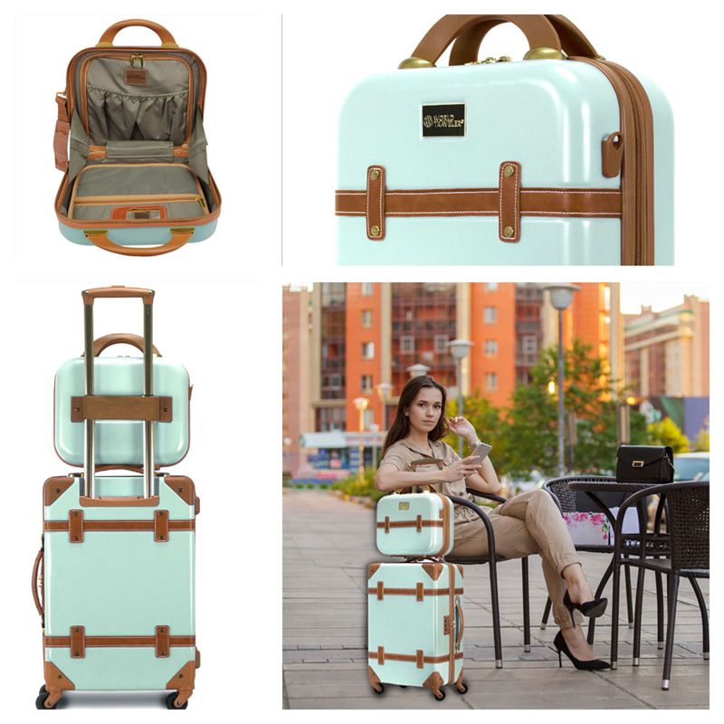 World Traveler Gatsby Luxury Trunk 2-Piece Spinner Carry-On Luggage Set, 2 of 10