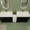 SEVOBAL Bathroom Vanities 84 Inch Freestanding Bathroom Vanity With Resin Sink Soft Closing Door for Bathroom, Black, 82.7"*18.1"*35.1" - 4 of 4