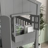Whisen Twin over Twin House Bunk Bed with Roof, Window, Window Box, Door, with Safety Guardrails and Ladder - 4 of 4