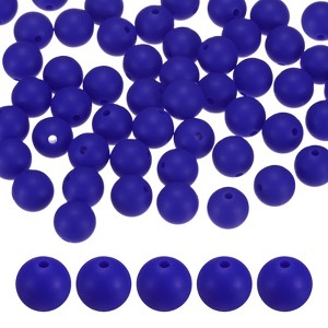 Unique Bargains Round Loose Rubber Beads Craft Smooth Ball Small Hole for DIY Crafts 50 Pcs - 1 of 4