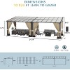ALAULM Wall Mount Gazebo Outdoor Pergola, Hardtop Lean to Gazebo Canopy Awnings with Sloped Roof and Sturdy Steel Frame, for Patio, Deck, Backyard - 2 of 4