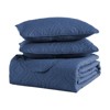 Kate Aurora Riviera 3 Piece Embossed Bedspread/Coverlet & Pillow Shams Set, Navy - King - 4 of 4