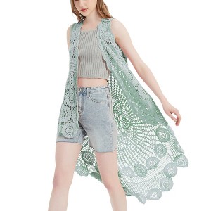 Anna-Kaci Women's Bohemian Crochet Lace Vest - 1 of 4