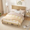 Tangkula Twin/Full/Queen Size Bed Frame w/ Rattan Headboard 10 Solid Wood Legs & 12 Wooden Slats - 4 of 4