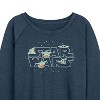 Women's - Star Wars - The Mandalorian Grogu Star Wars Lightweight French Terry Wide Neck Long Sleeve Graphic Shirt - 2 of 4