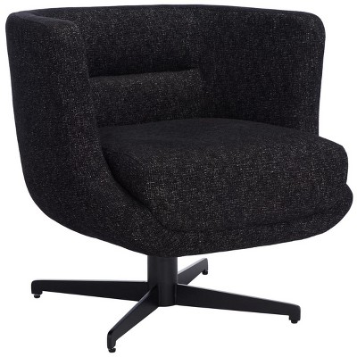 Wexler Soft Black Swivel Tub Accent Chair