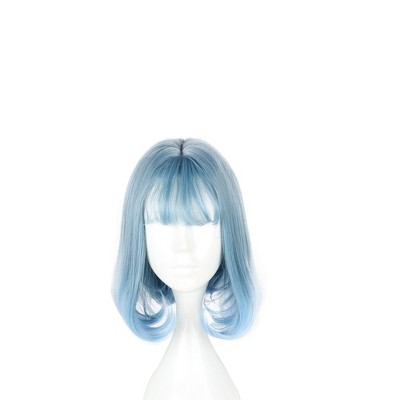 Unique Bargains Women Curly Human Hair Wigs 14" with Wig Cap 200g