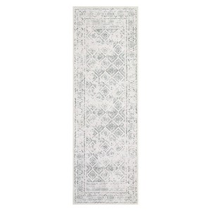 Vintage Geometric Area Rug for Living Room Bedroom, Washable Distressed Print Soft Non Slip Dining Room Carpet - 1 of 4