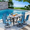 EROMMY 7 Piece Patio Dining Set, Outdoor Dining Table And Chairs Set For 6, 6 Swivel Chairs - 2 of 4