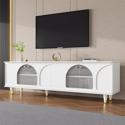 TV Stand For TVs Up To 78'', Entertainment Center with Cabinet, Media Console Table with Adjustable Shelves for Living Room, Bedroom and Office